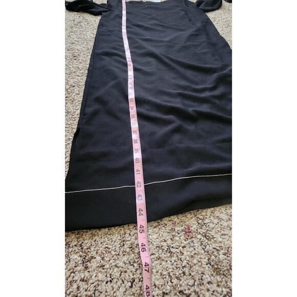 NWT Ann Taylor small  Black with Pinstriped Belted Midi Dress(belt is missing) - Picture 7 of 7